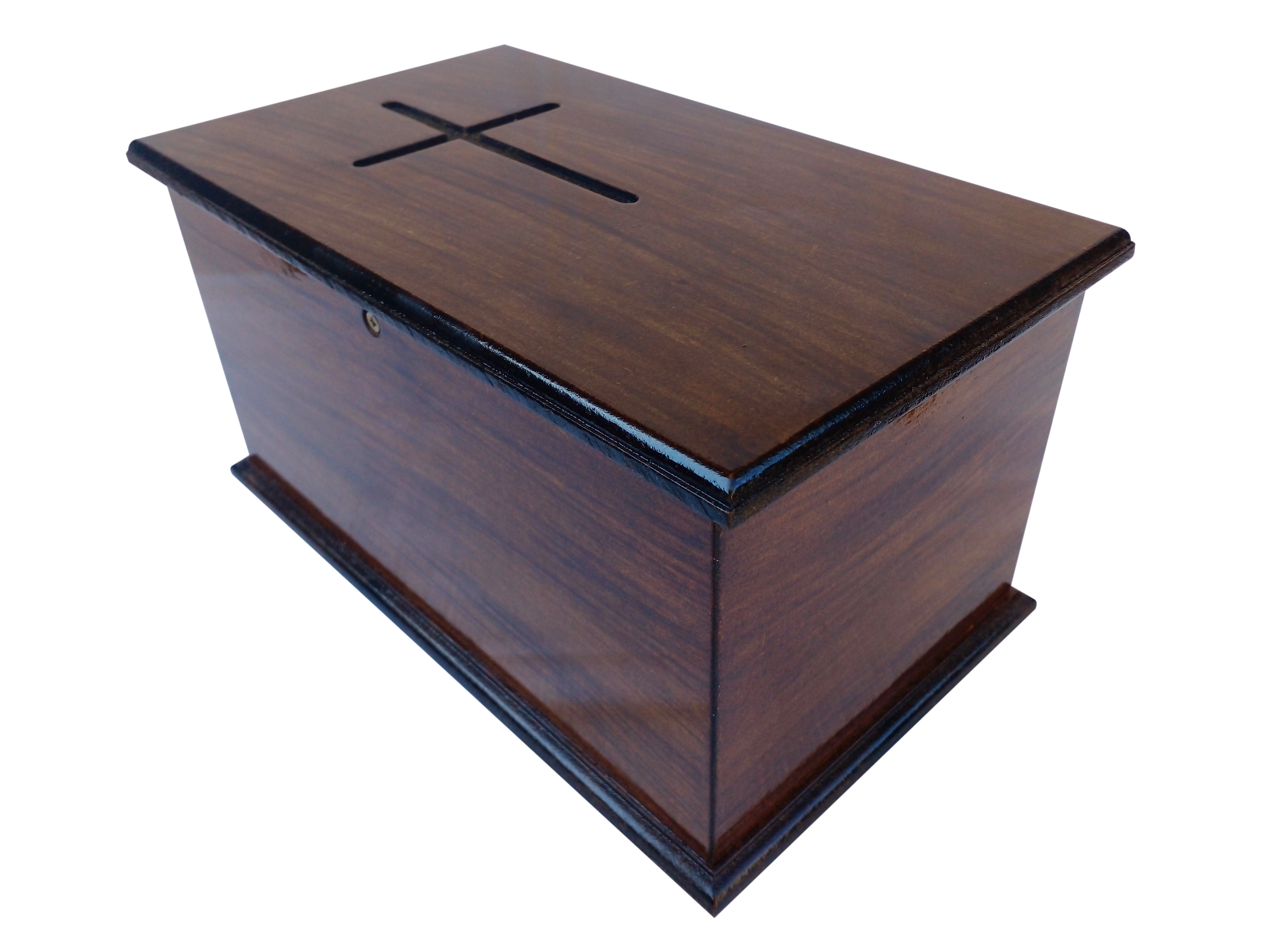 Imagen de ESTÁNDAR LAQUEADA CRUZ BAJO RELIEVE, urna de madera