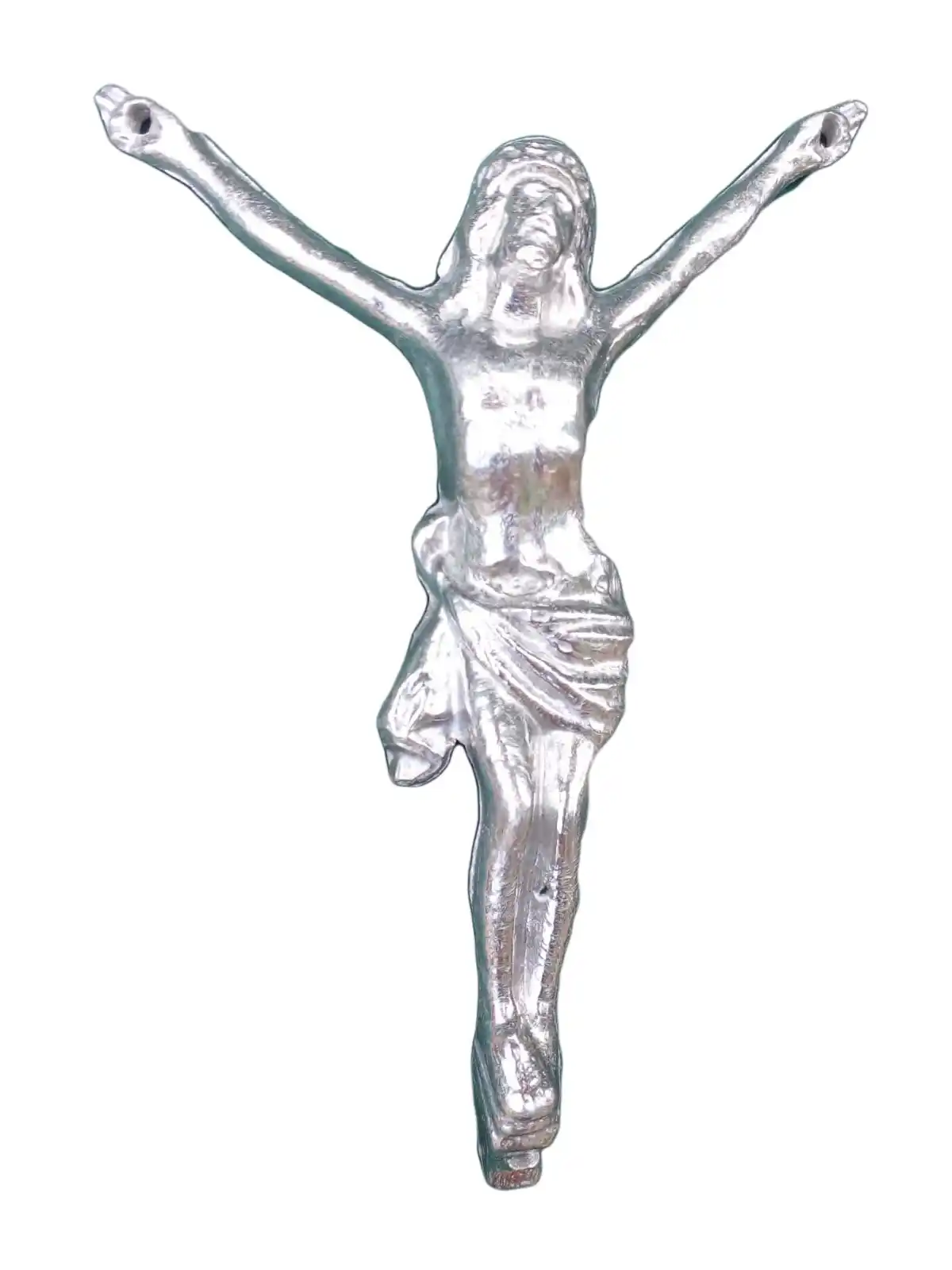 Imagen de CRISTO DE ALUMINIO FUNDIDO, urna de madera